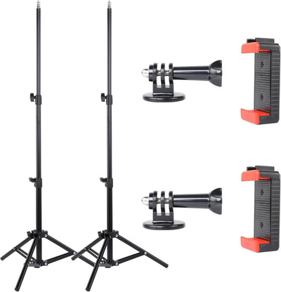 2 Soportes Luz Aluminio Ajustable 45pulg Abrazadera Teléfono Viajes