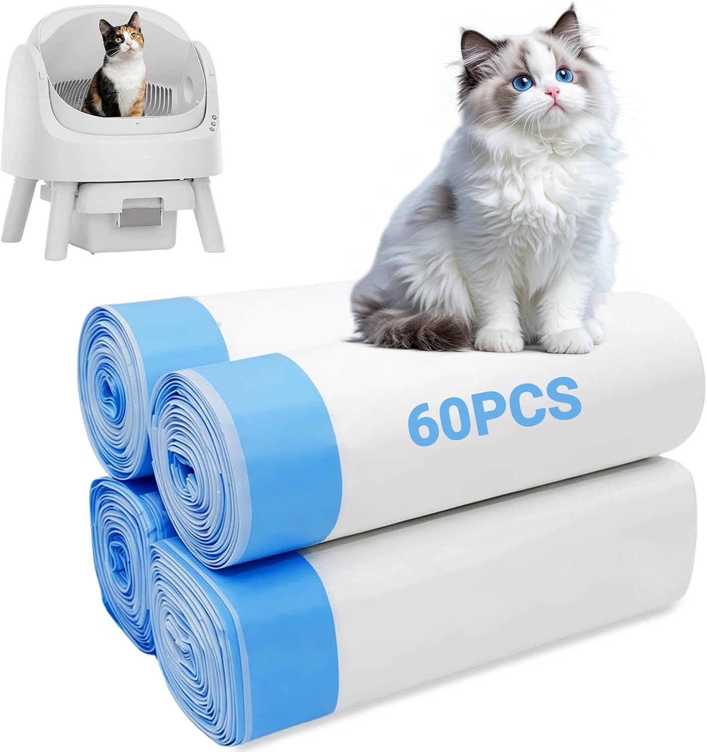 Caja arena gatos repuesto Pet Pivot 60uds con tapa abierta