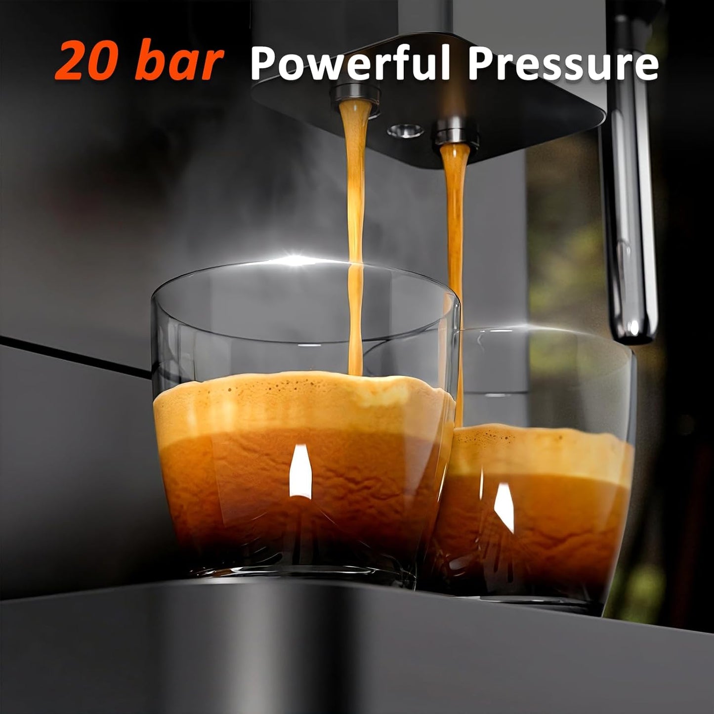 Cafetera Espresso Todo en Uno 20 Bar Molinillo Espumador Leche