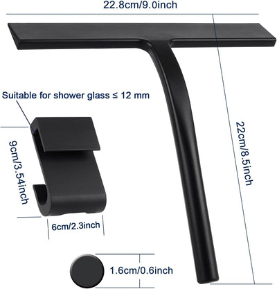 Escobilla ducha silicona multiusos para cristal con gancho 9pulg