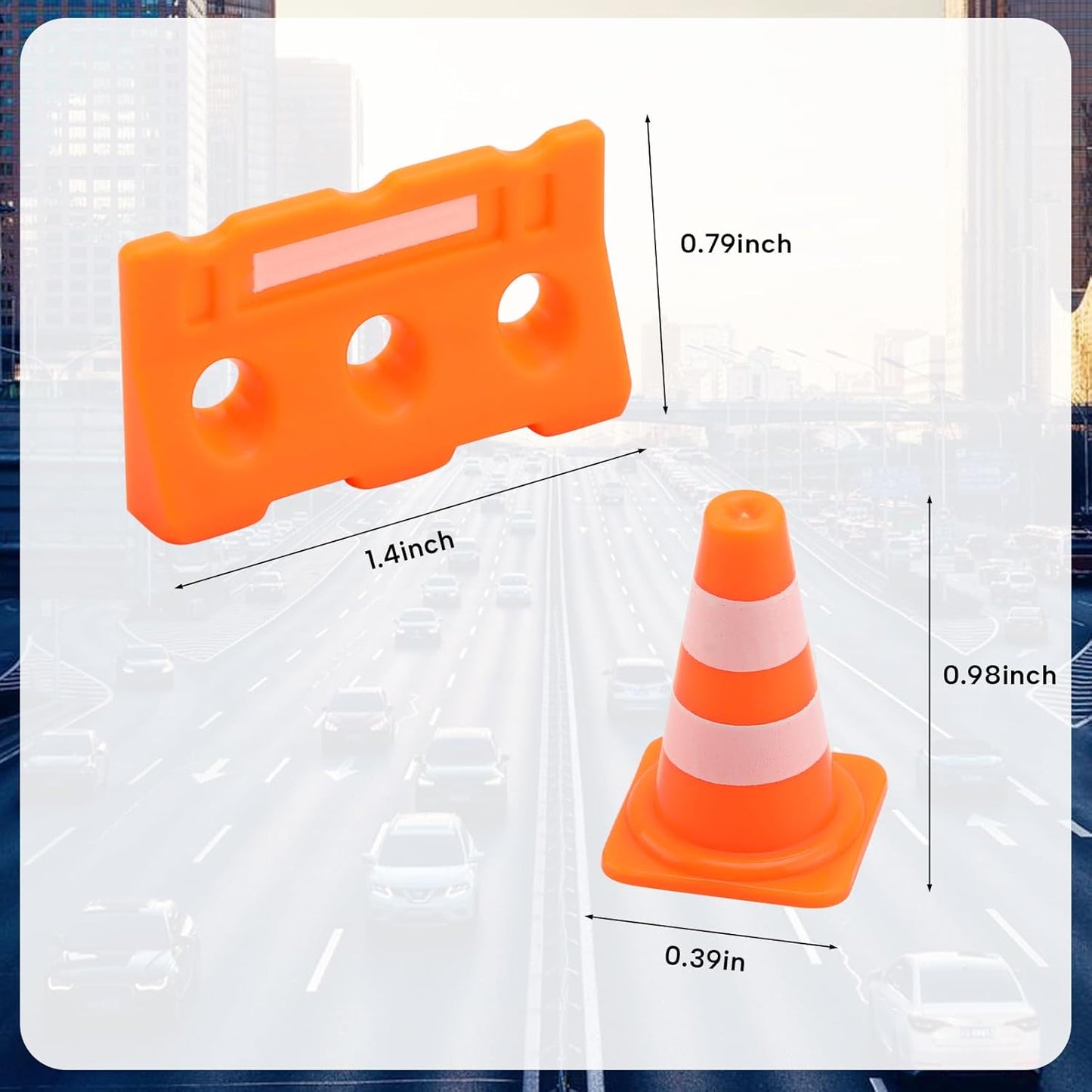 80 Mini Conos y Vallas Simulación Tráfico Construcción