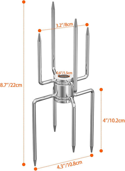Tenedor asador doble cara 4 puntas 5/16pulg 2uds