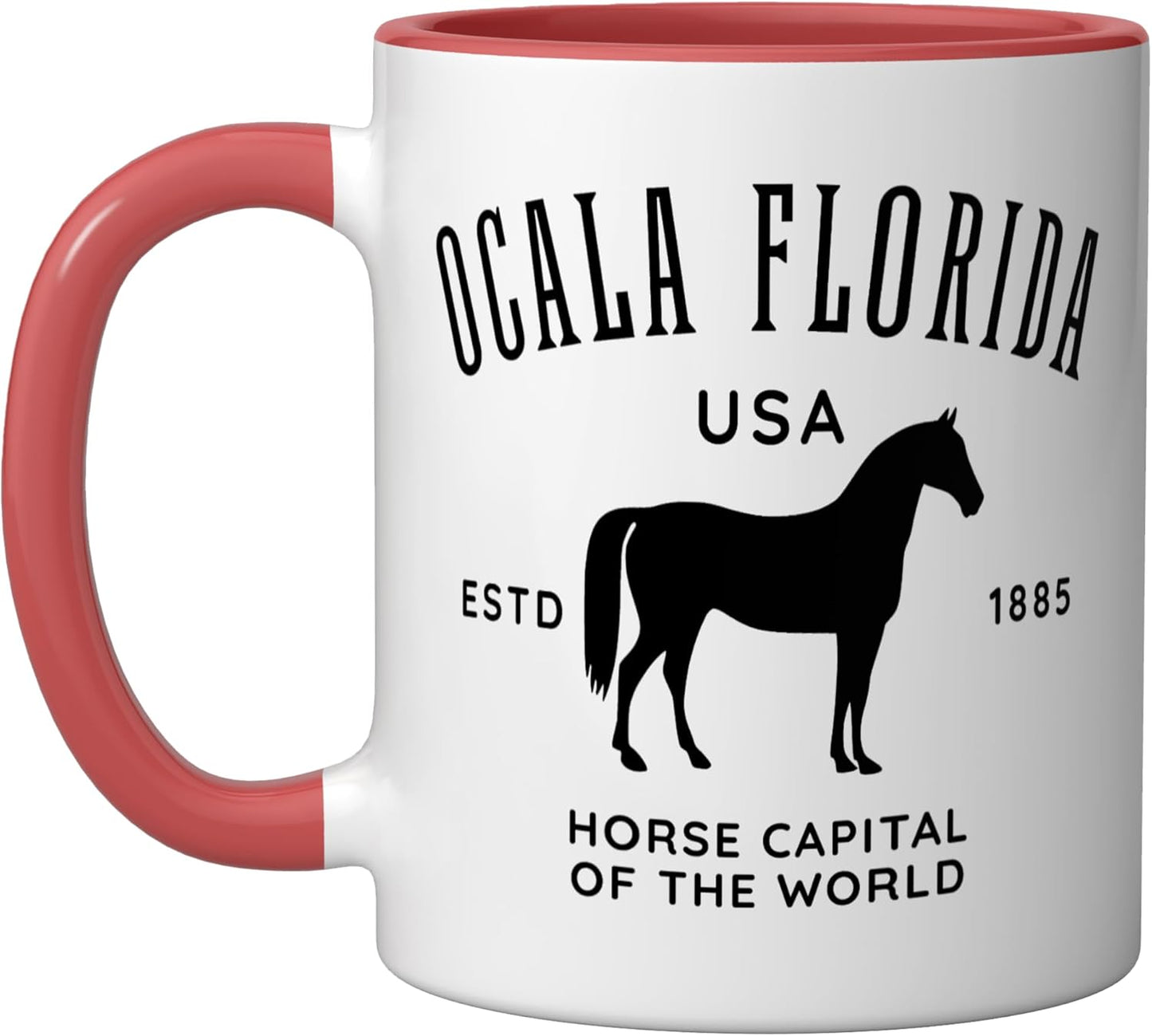 Taza Cerámica Equestrian Ocala Florida Roja/Blanca