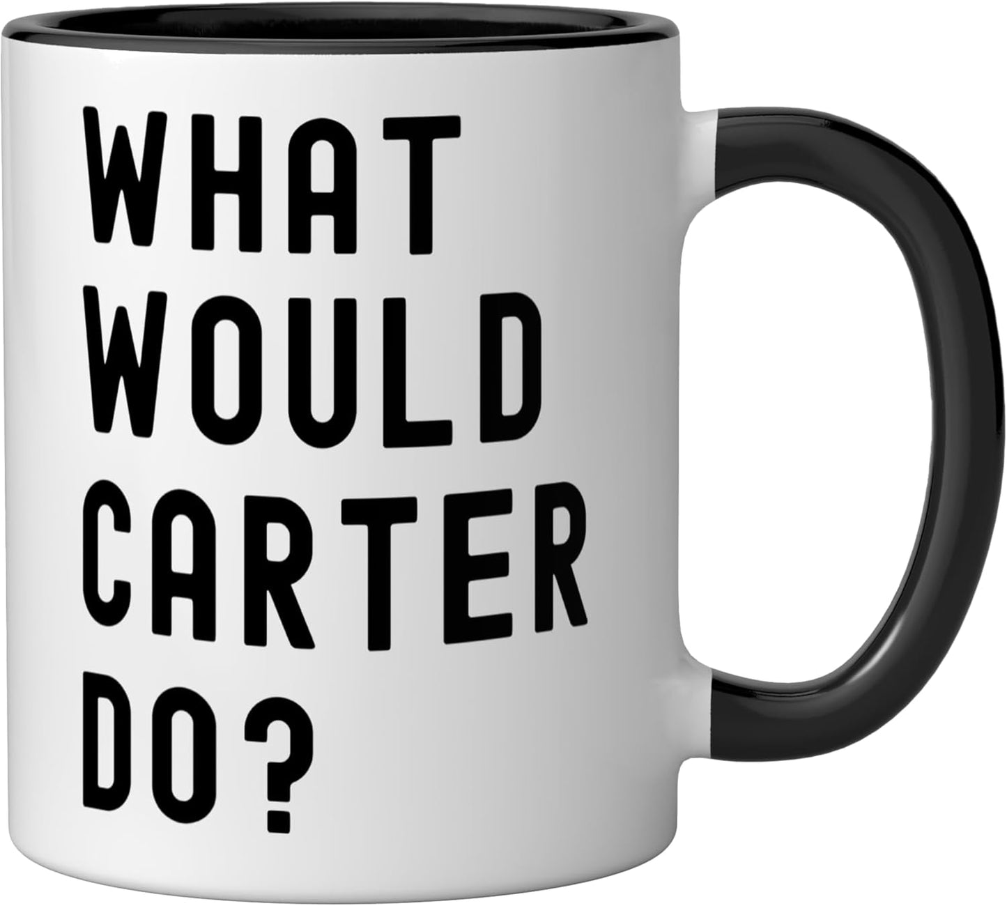 Taza de cerámica What Would Carter Do? Negro/Blanco