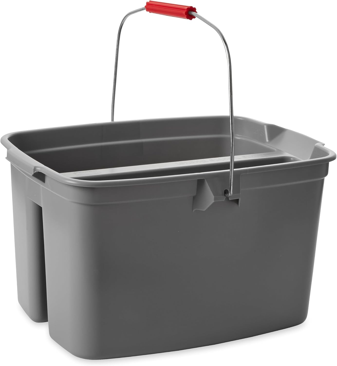 Cubo plástico doble para limpieza 19qt gris con asa