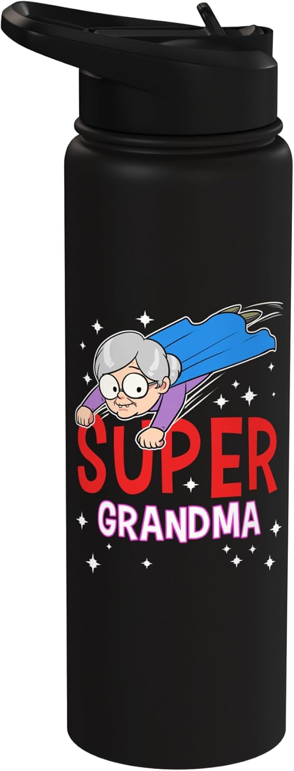 Botella de agua acero inoxidable superhero abuela nana