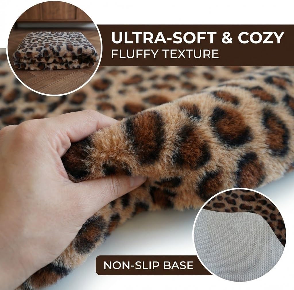 Alfombra sintética estampado leopardo 5.2x6.6pies
