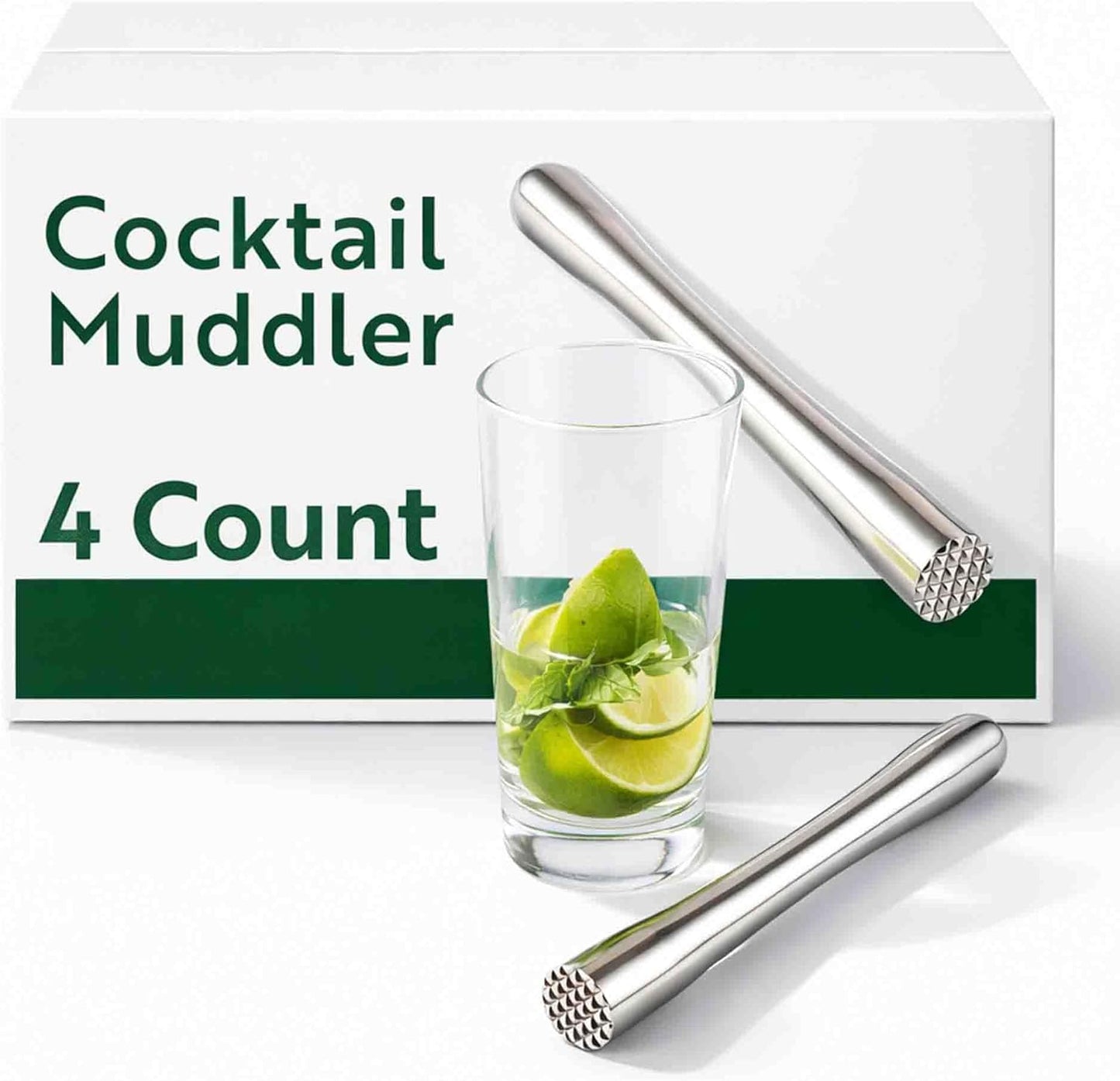 Muddler acero inox 8 pulg ergonómico para coctelería