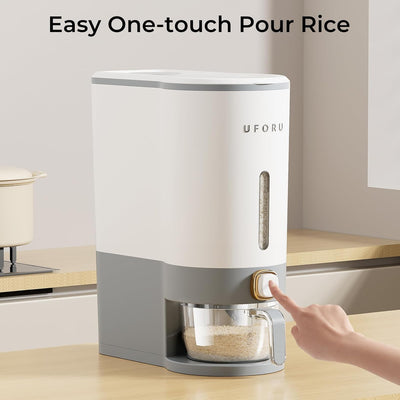 Contenedor arroz con medida para cocina airtight gris 22lbs