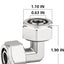 Unión aire comprimido 1/2" codo 90 grados latón niquelado