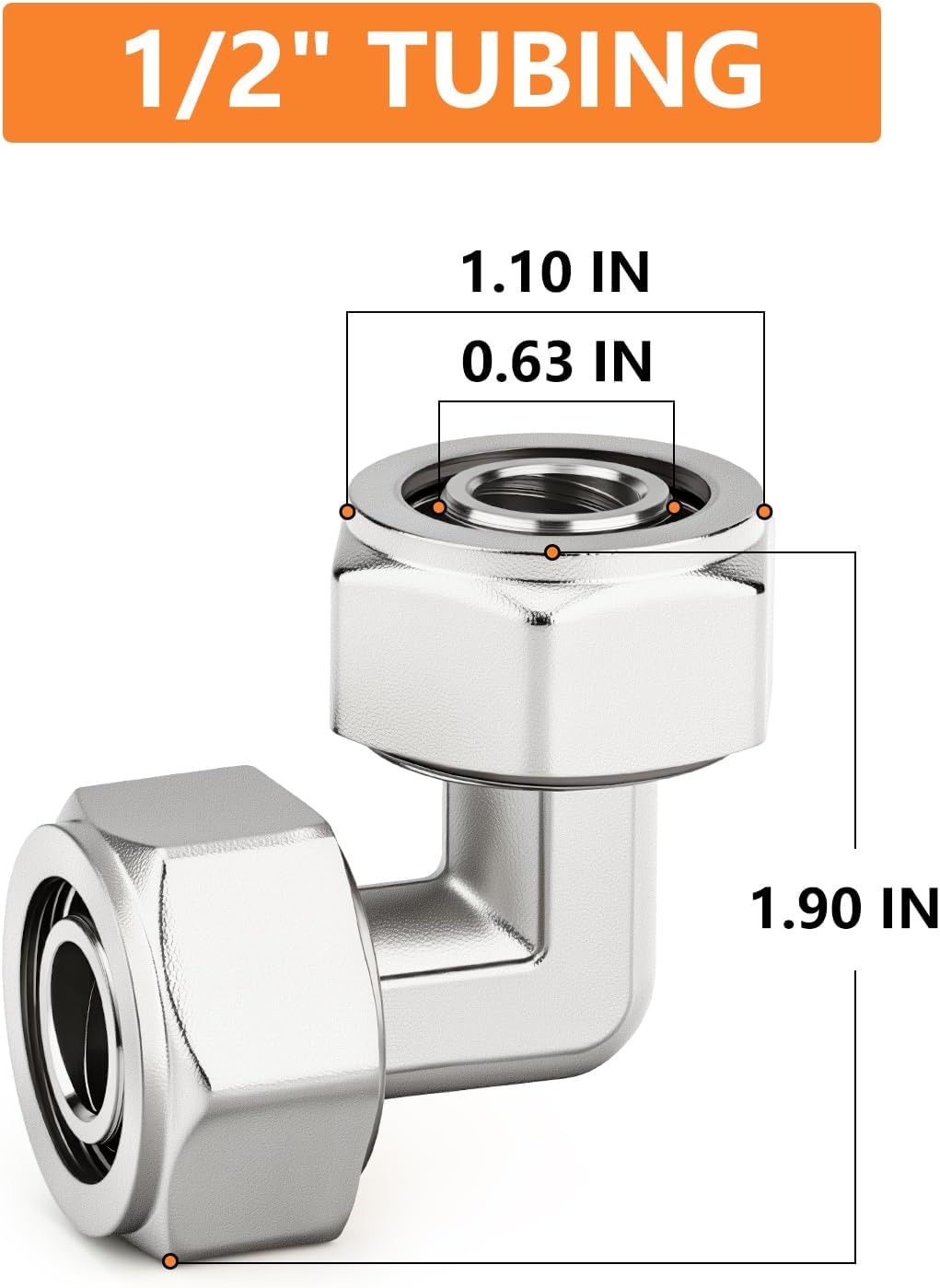 Unión aire comprimido 1/2" codo 90 grados latón niquelado