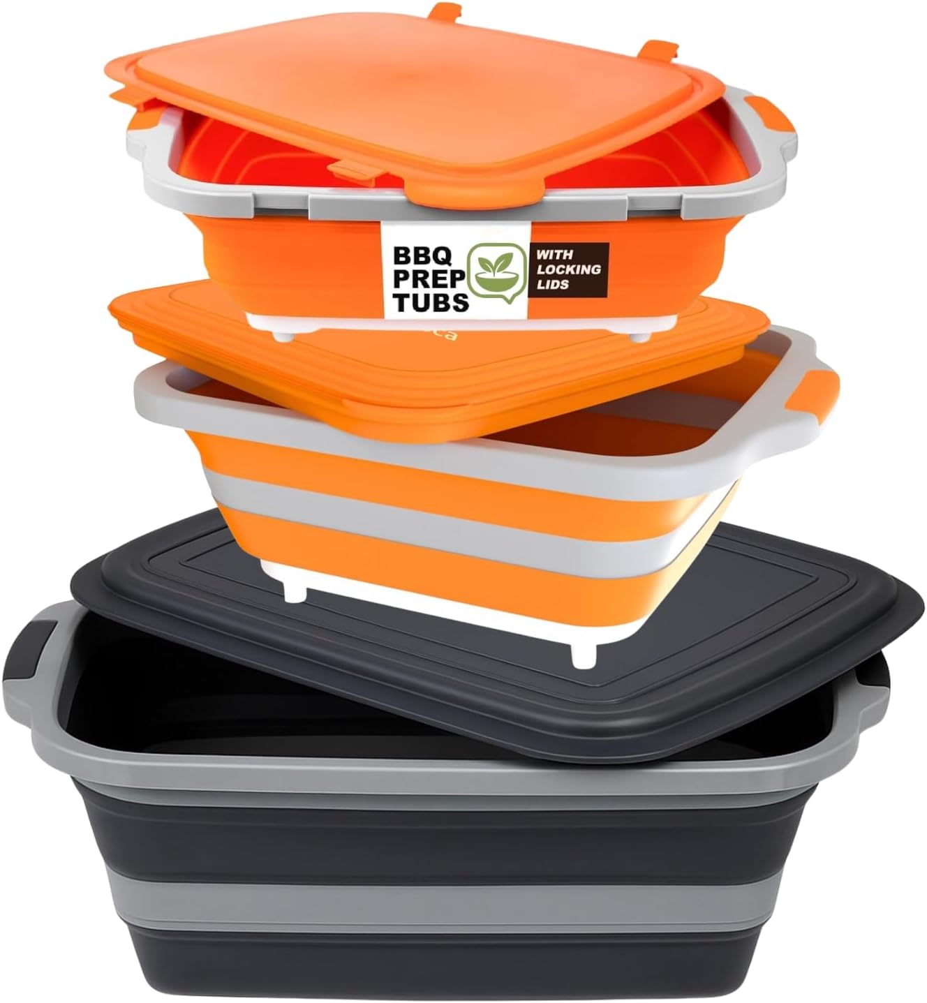 Tubo plegable barbacoa 30L y 2 Pzas 16L con tapas