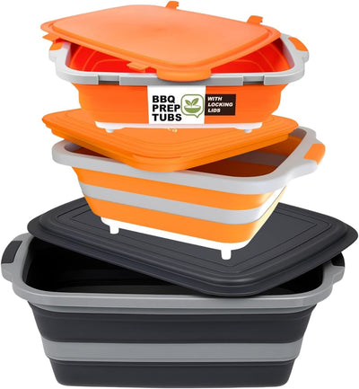 Tubo plegable barbacoa 30L y 2 Pzas 16L con tapas