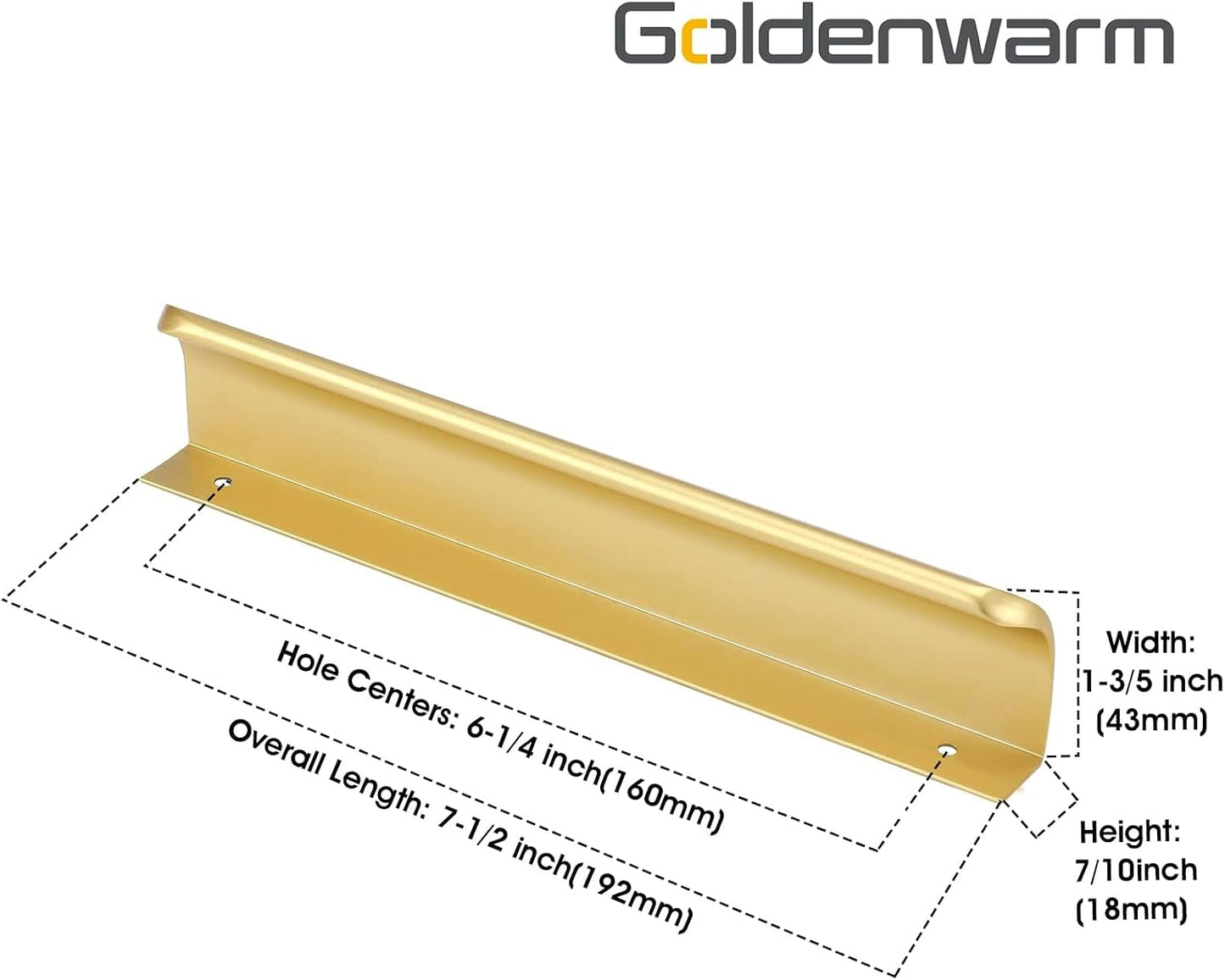 20 Tiradores Dedo Dorado Mate 6-1/4pulg Manijas Cajón