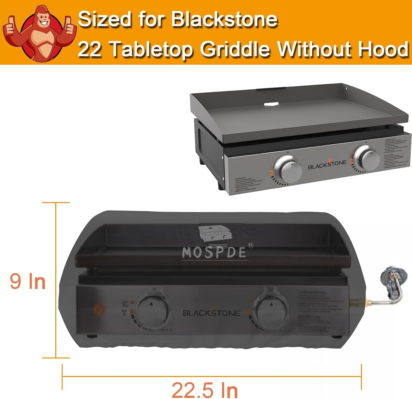 Cubierta parrilla 22pulg Blackstone 1666 resistente agua