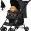 Cochecito plegable para mascotas con malla transpirable y cesta