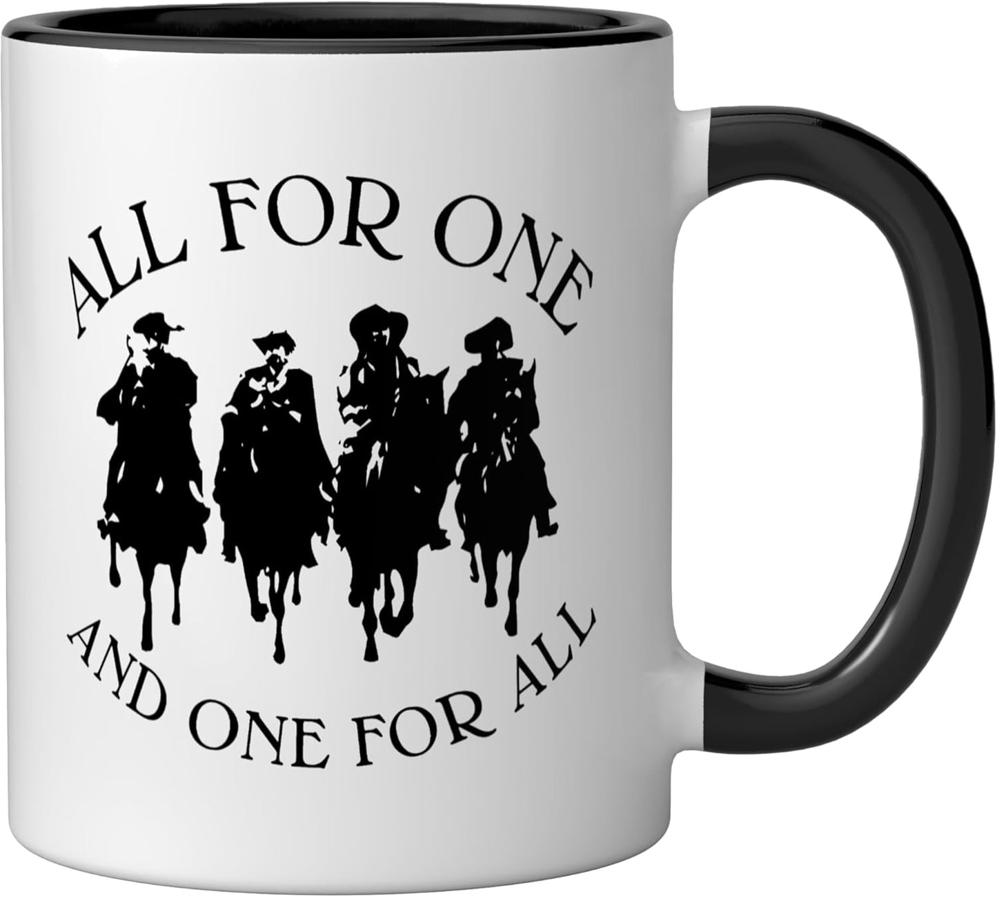 Taza Cerámica 3 Mosqueteros Dumas Negro/Blanco