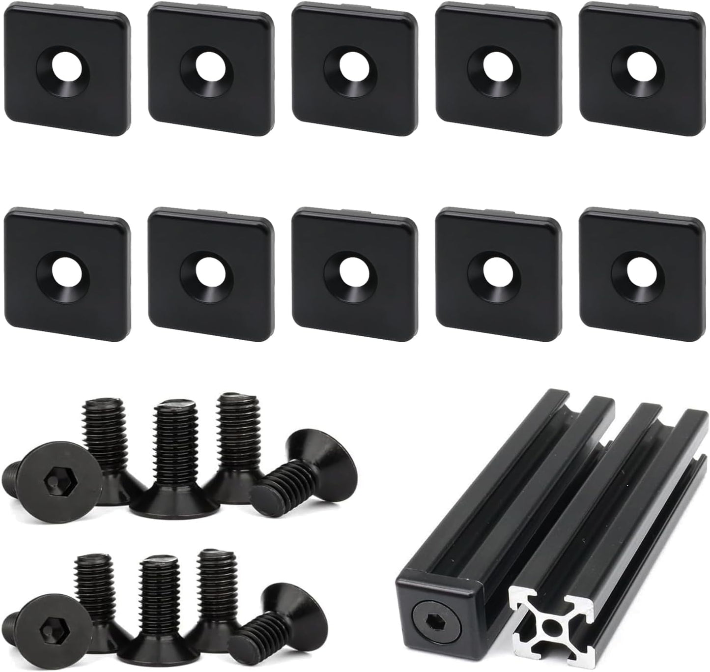 Soporte ranura T aluminio serie 40 cubierta negra