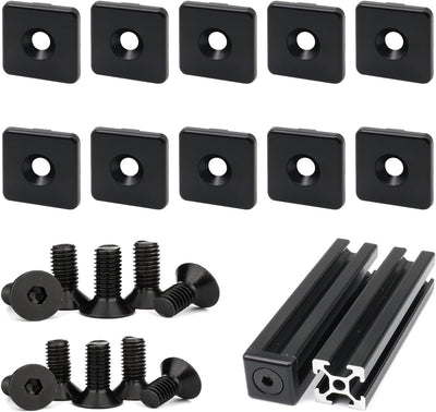 Soporte ranura T aluminio serie 40 cubierta negra