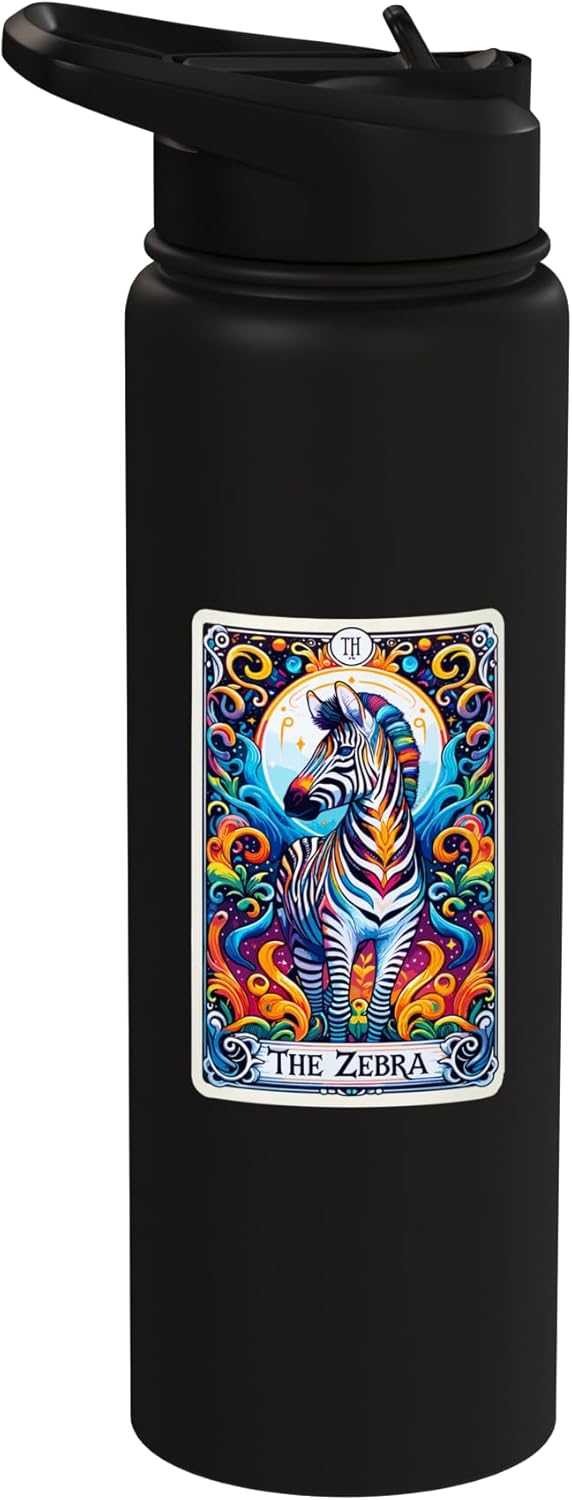Botella agua acero inox aislada zebra mística