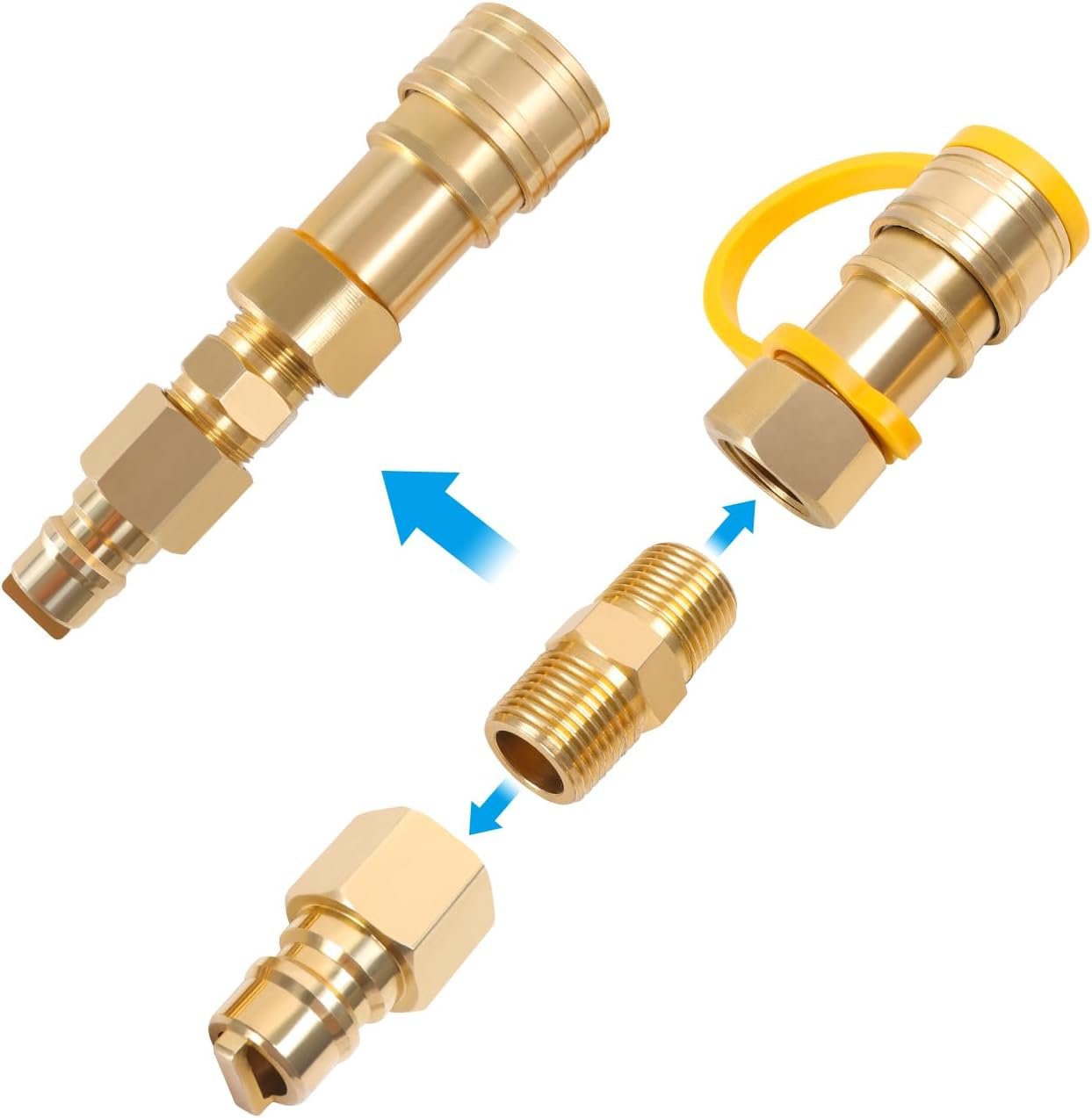 Válvula adaptadora gas propano y natural 3/8pulg para parrillas