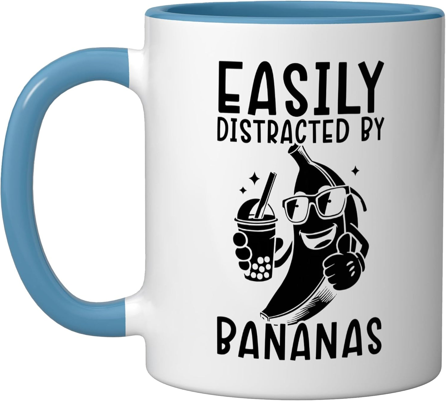 Taza Cerámica Frutas Tropicales Azul/Blanco