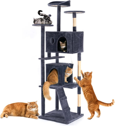 Torre árbol gato 70pulg rascador gris