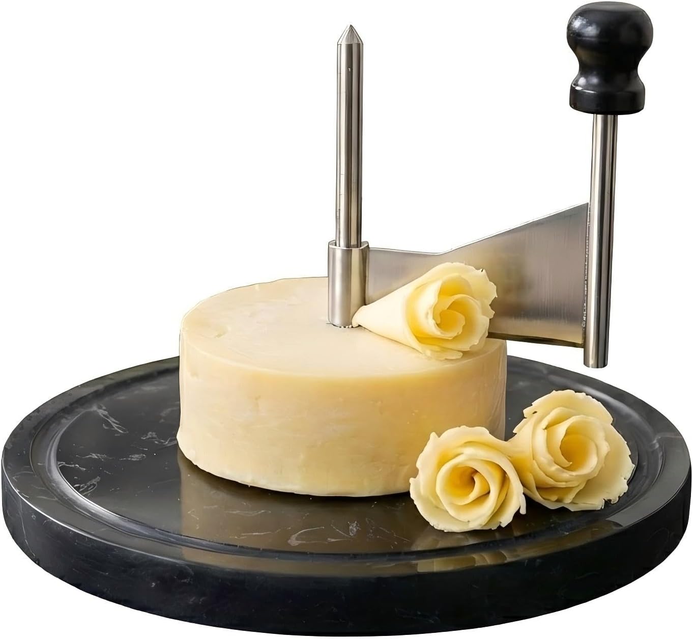 Rueda rizadora de queso para queso duro Girolle con base de mármol