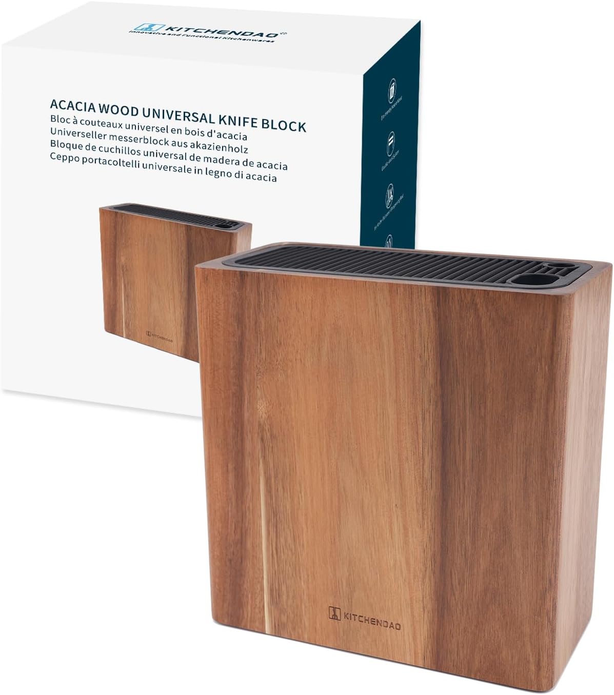 Bloque cuchillos acacia XL con cuchillo chef 6pulg