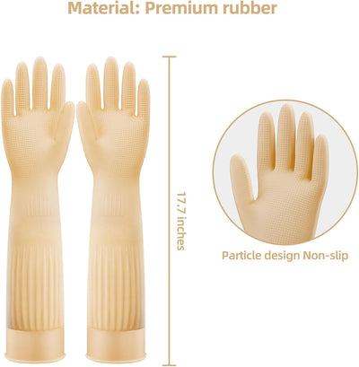 Guantes goma para lavar platos 17.8pulg