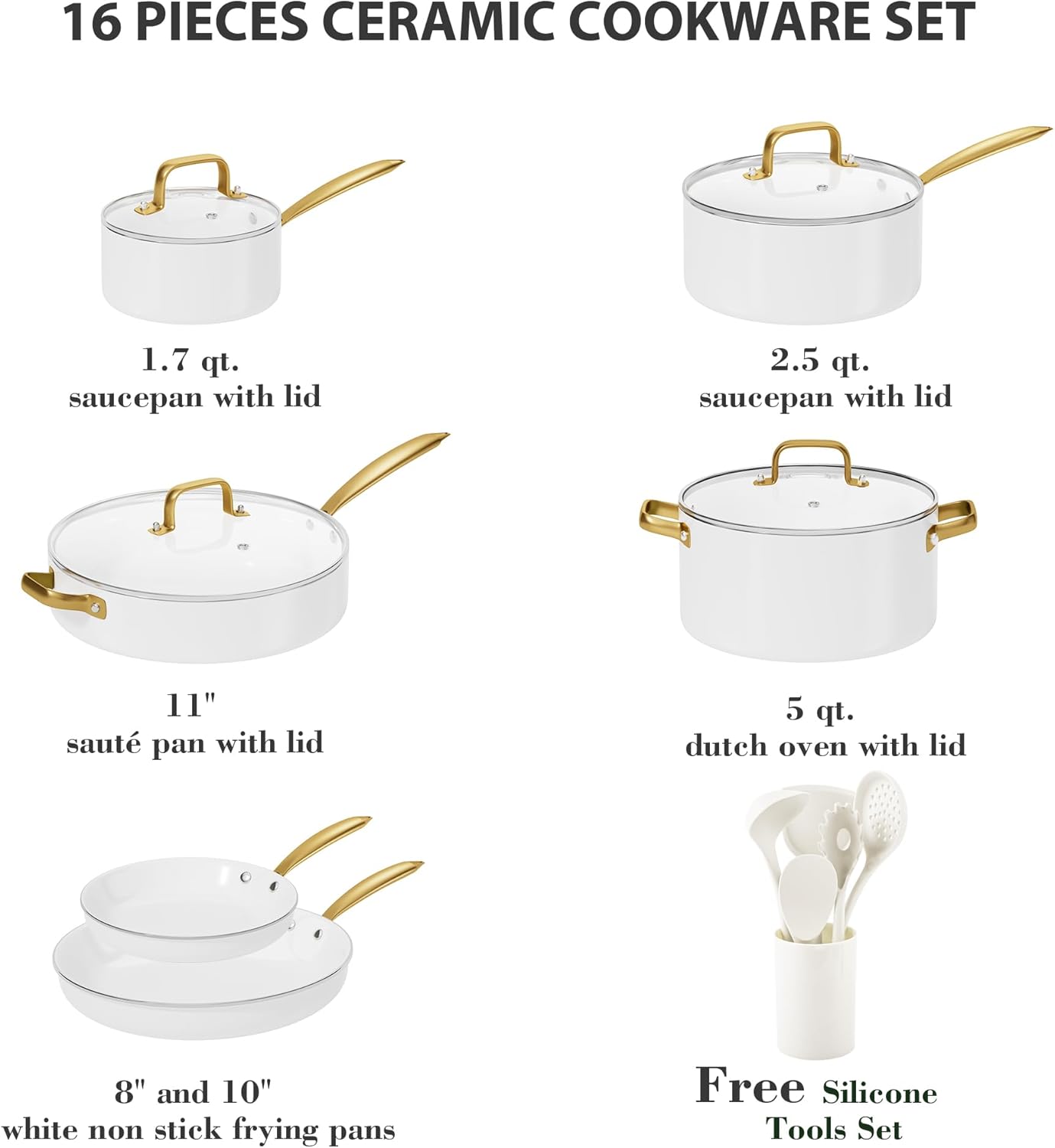 Juego de Ollas Cerámica Antiadherente para Cocina