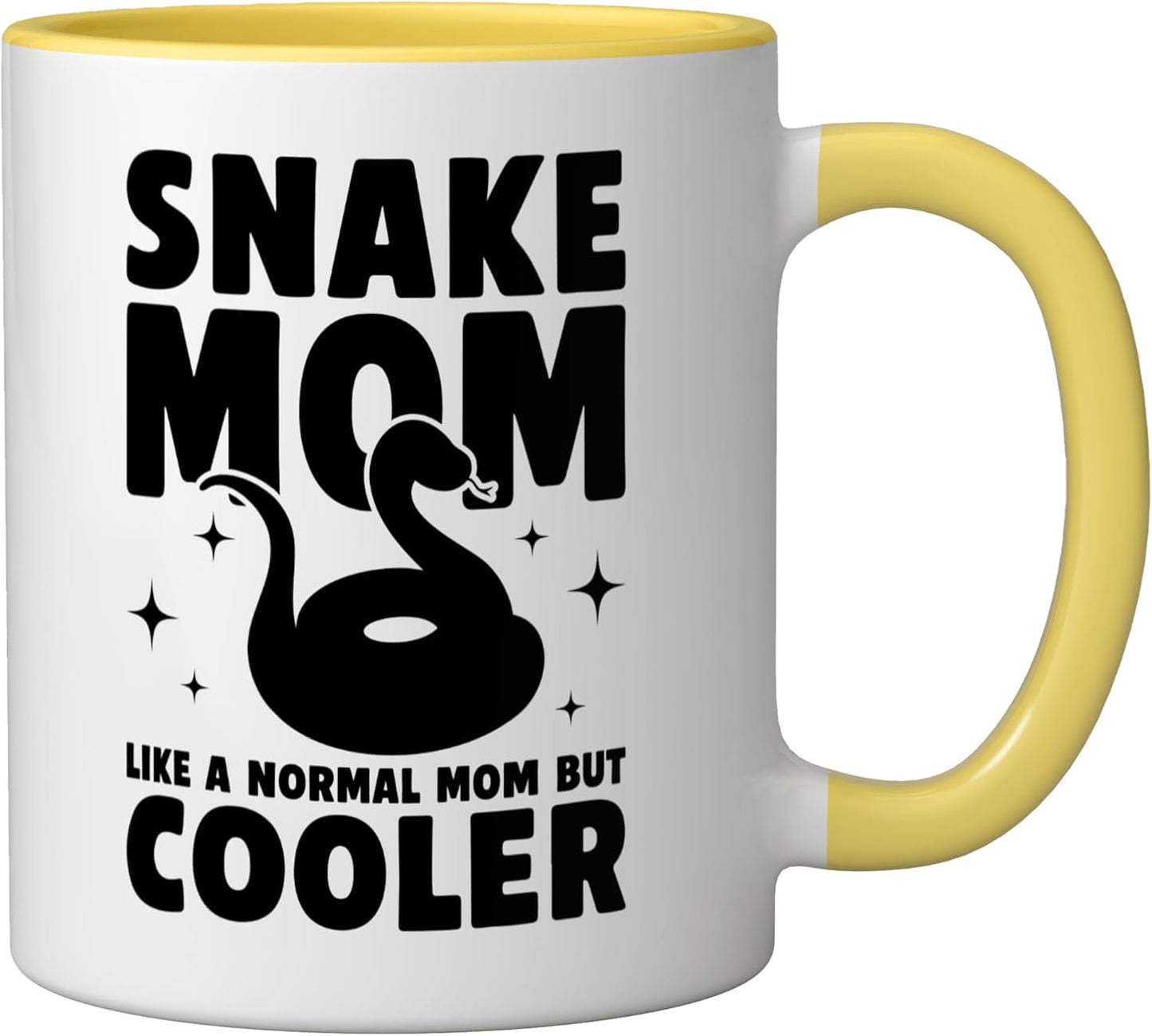 Taza Cerámica Amante Serpiente Amarillo/Blanco