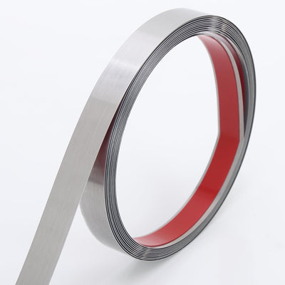 Moldura metal acero inox autoadhesiva para pared chimenea 20pulg