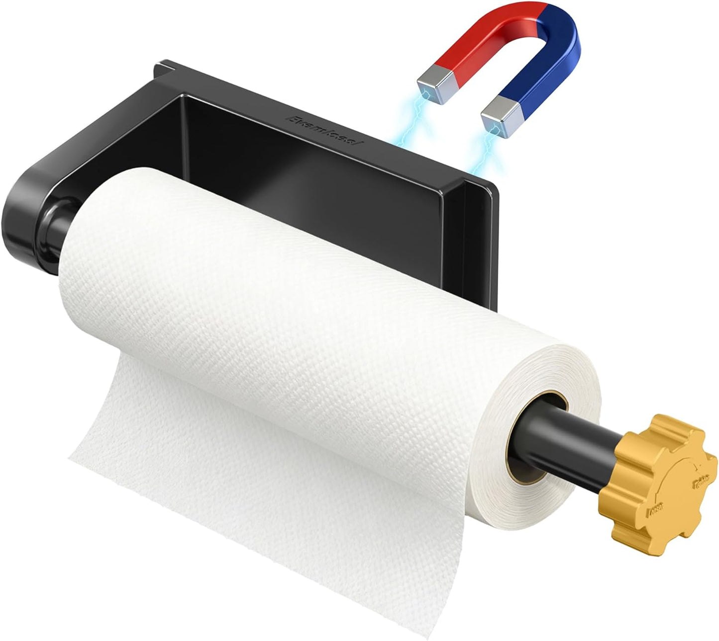 Porta toallas magnéticas para nevera negro con tornillo dorado cocina organizador