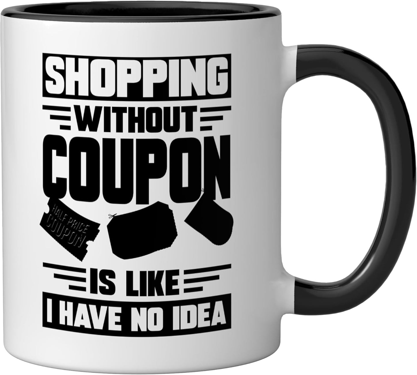 Taza Cerámica para Cupones Negro/Blanco