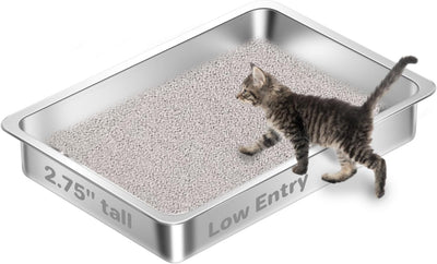 Caja arena acero inox para gatos 15.75pulg