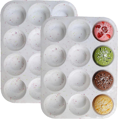 Moldes de silicona para magdalenas 12 tazas antiadherente