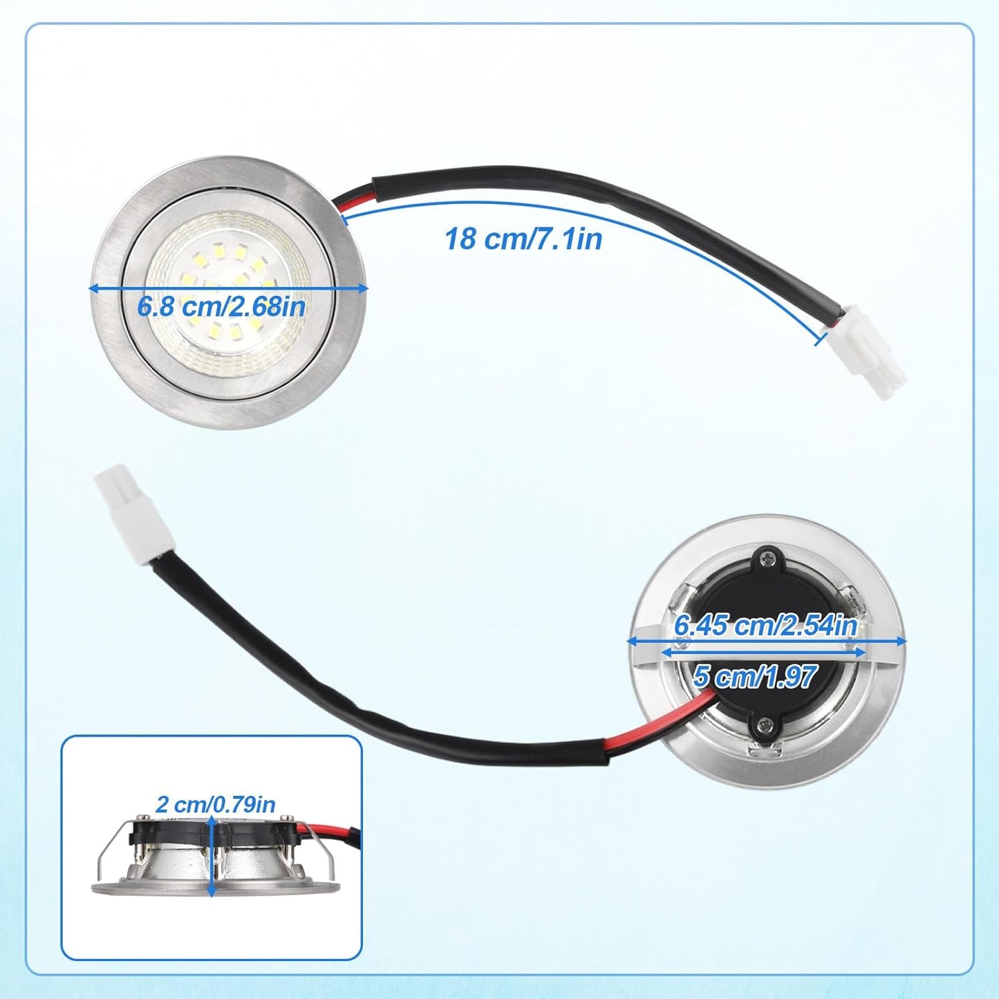 2 Bombillas LED Campana Extractora 12V 6500K