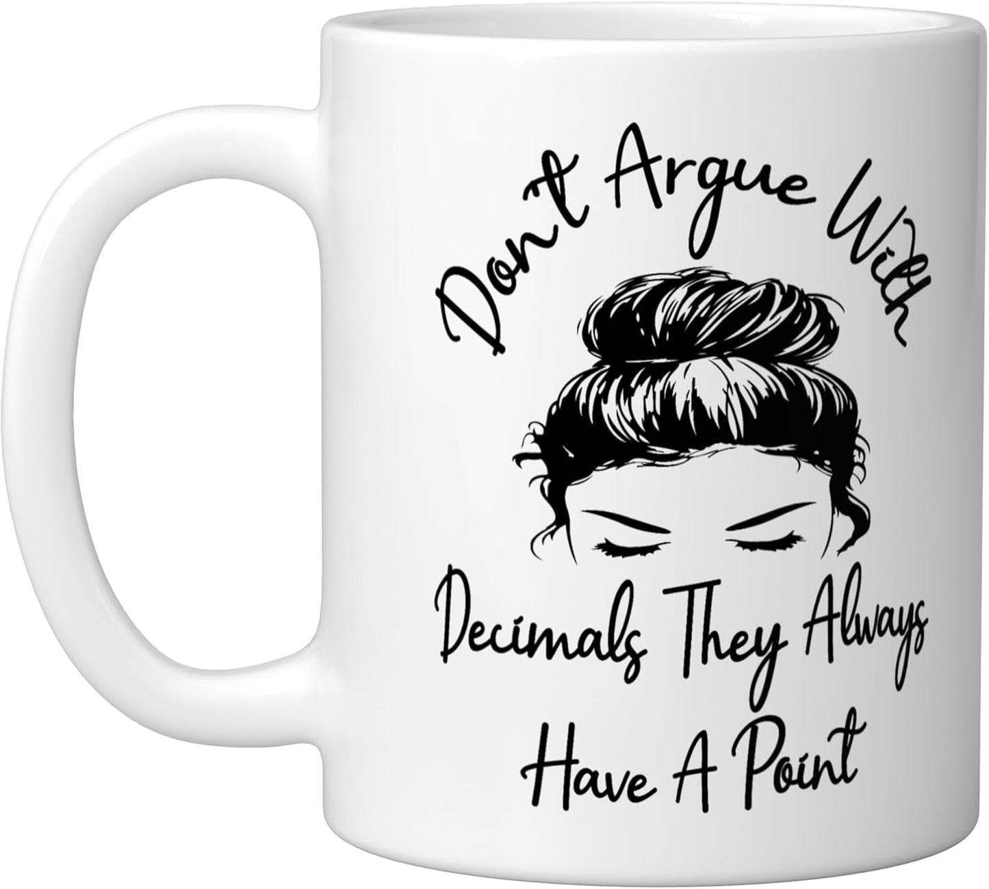 Taza de cerámica para matemáticas sin argumentar con decimales