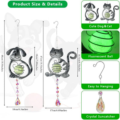 Atrapasoles para gatos y perros con cristal metal 2 pzas