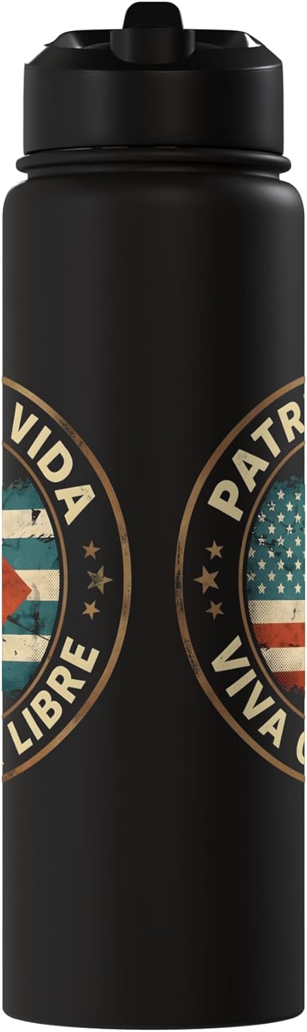 Botella de agua aislada Patria y Vida Cuba Libertad Freedom