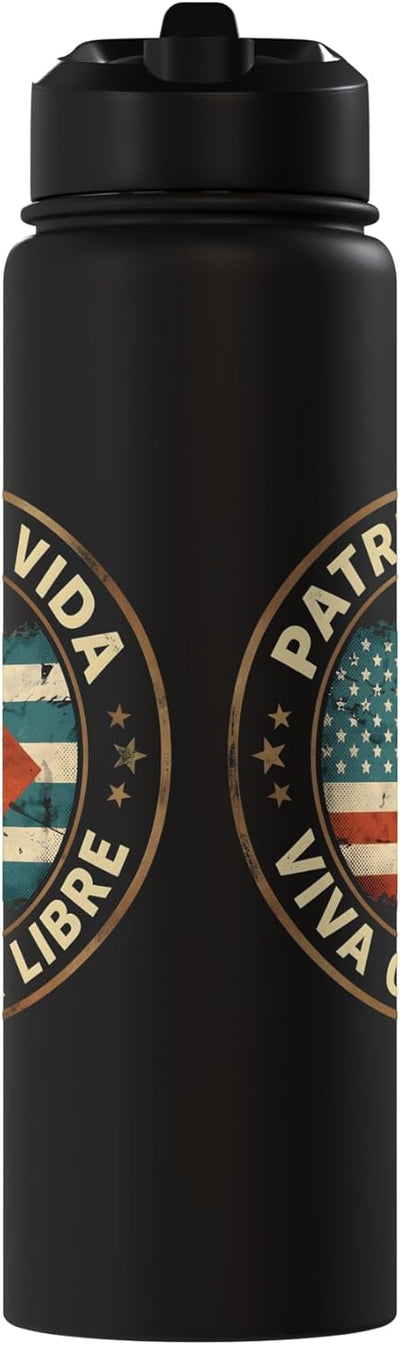 Botella de agua aislada Patria y Vida Cuba Libertad Freedom