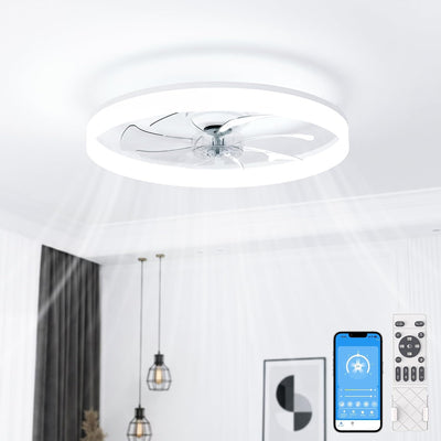 Ventilador techo bajo 24pulg luz LED regulable 3000-6500K
