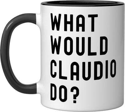 Taza de cerámica What Would Claudio Do Negro/Blanco