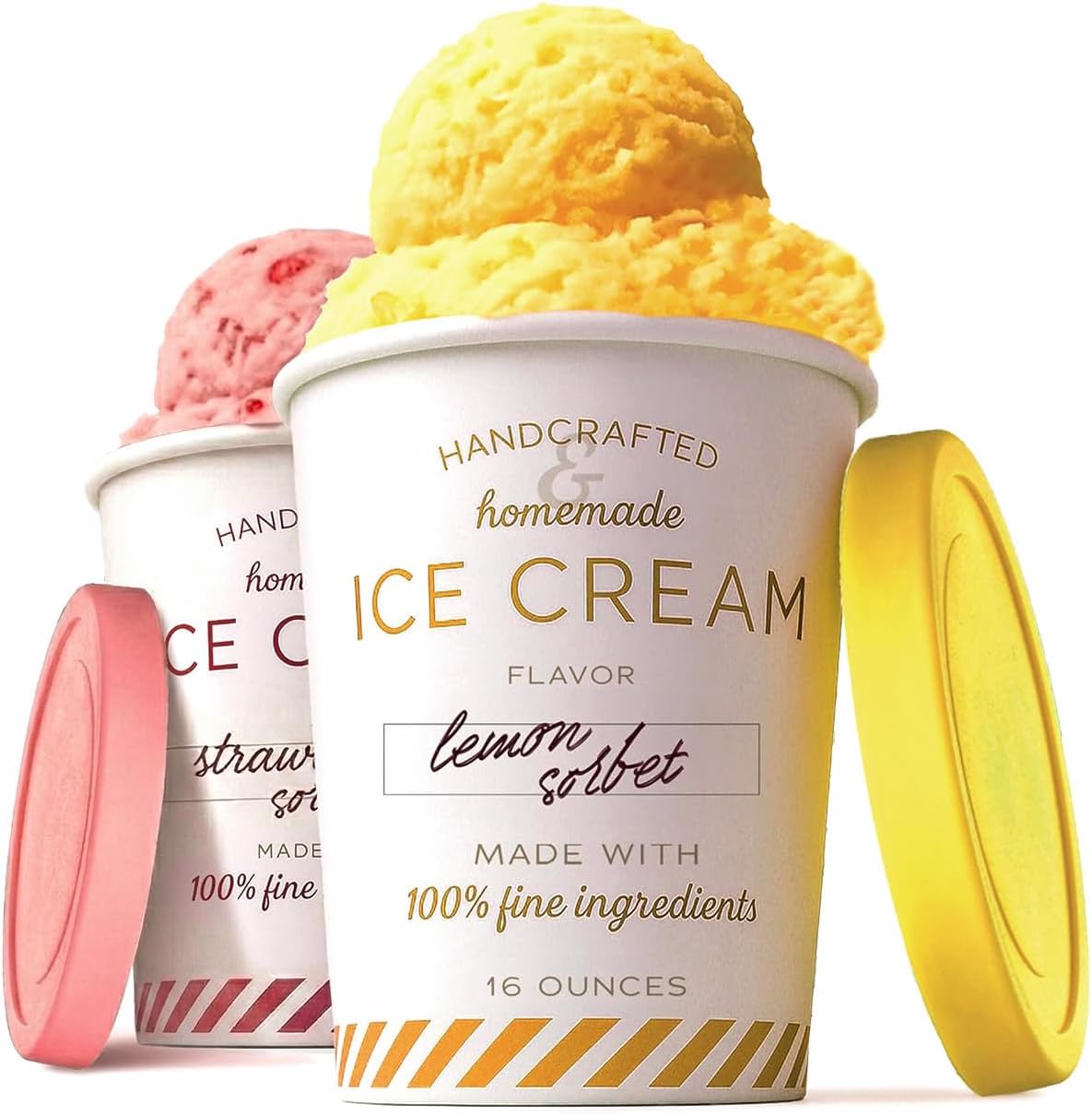 Recipientes helado 16oz con tapa silicona 2 pzas reutilizables