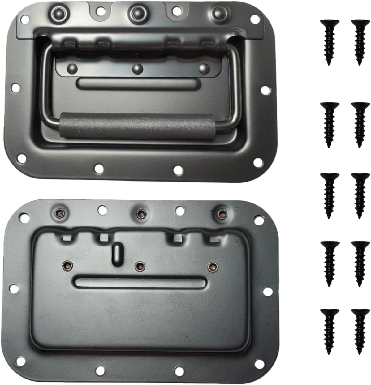 2 Pzas Caja Herramientas Negro Resorte Mango Resistente Agarre Goma