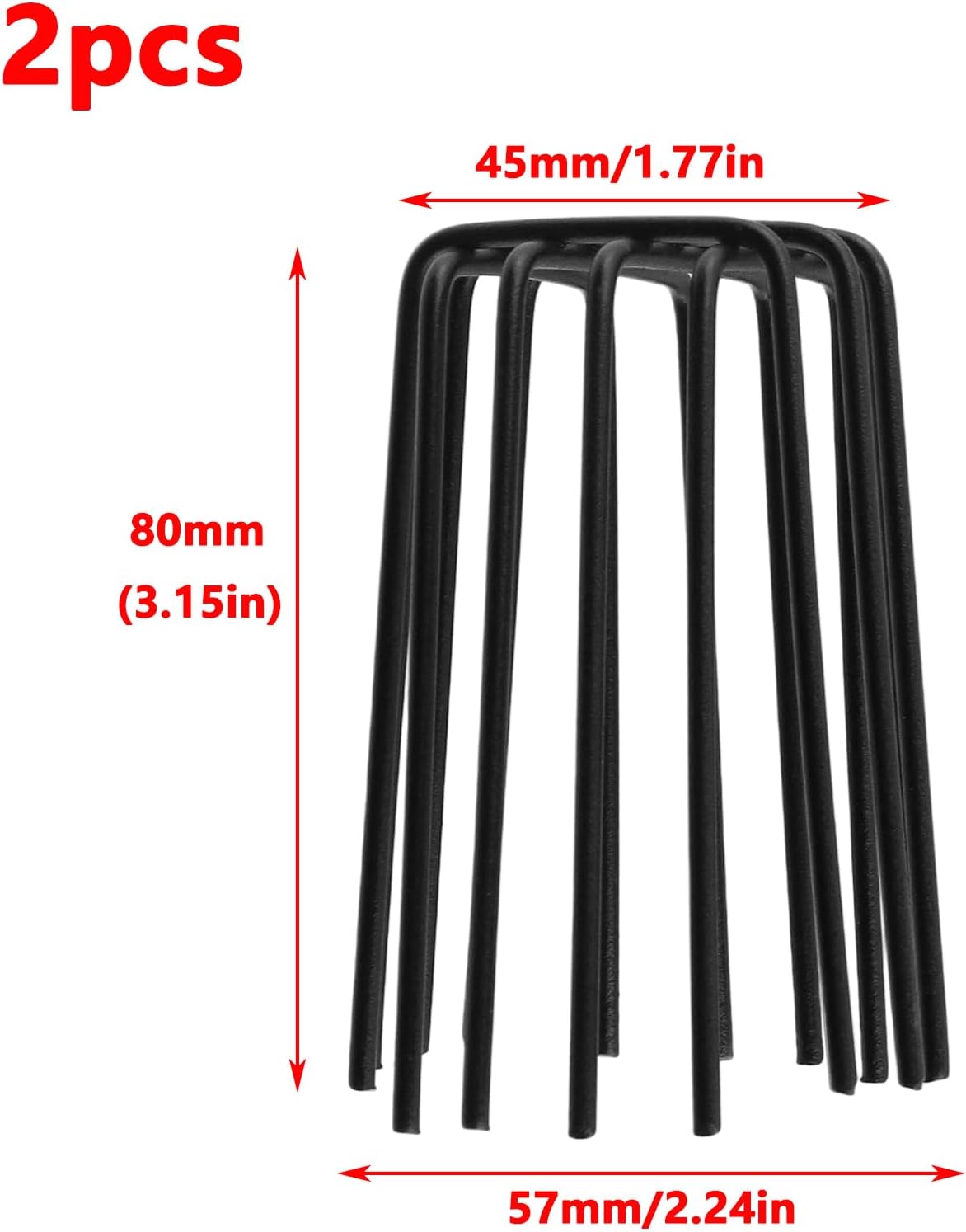 Tapón rejilla ventilación PVC acero inox 304 negro 45mm 2 Pzas