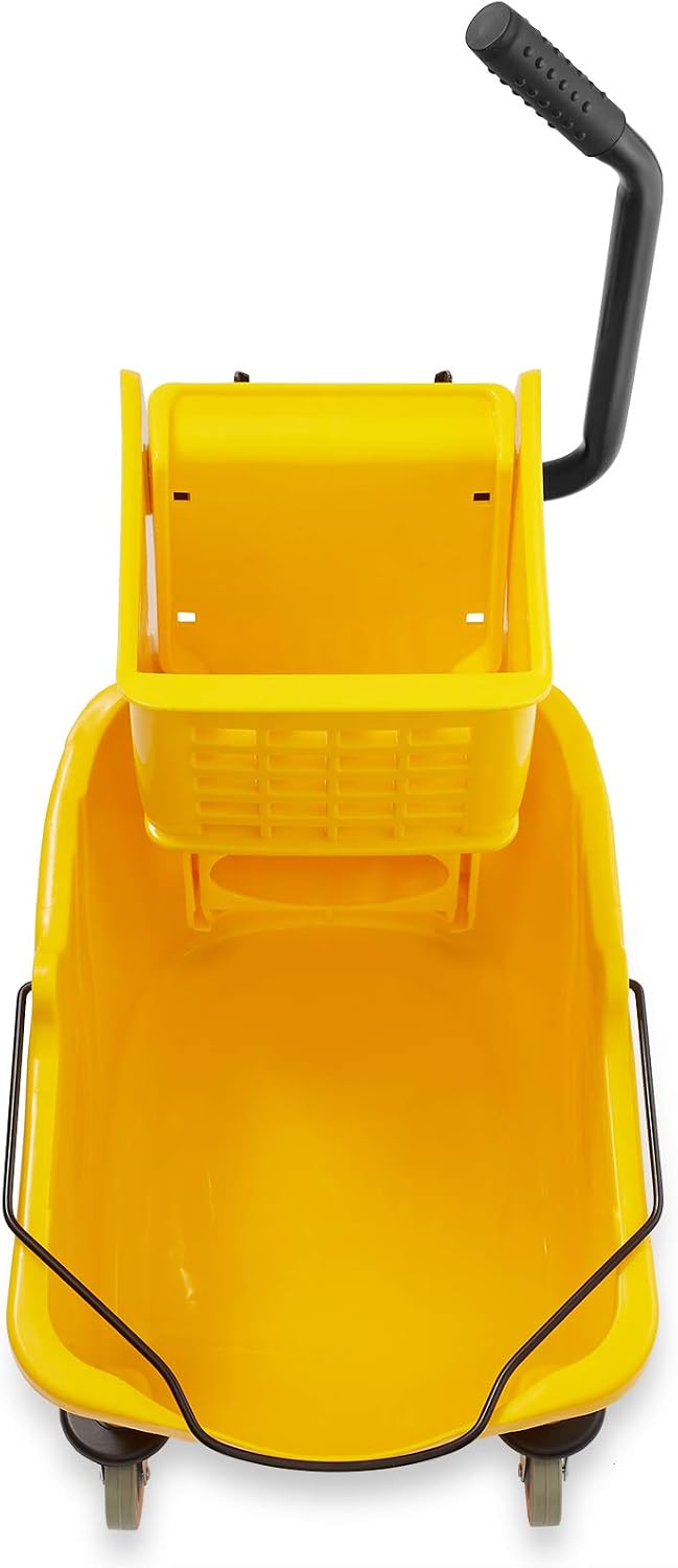 Prensa lateral escurridor combo fregona cubo 33qt amarillo