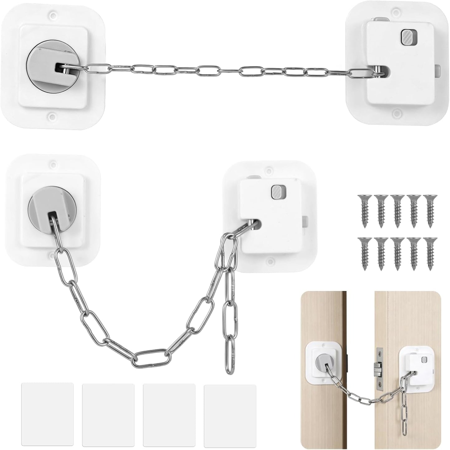 Cerradura puerta correa cadena ajustable pestillo seguridad