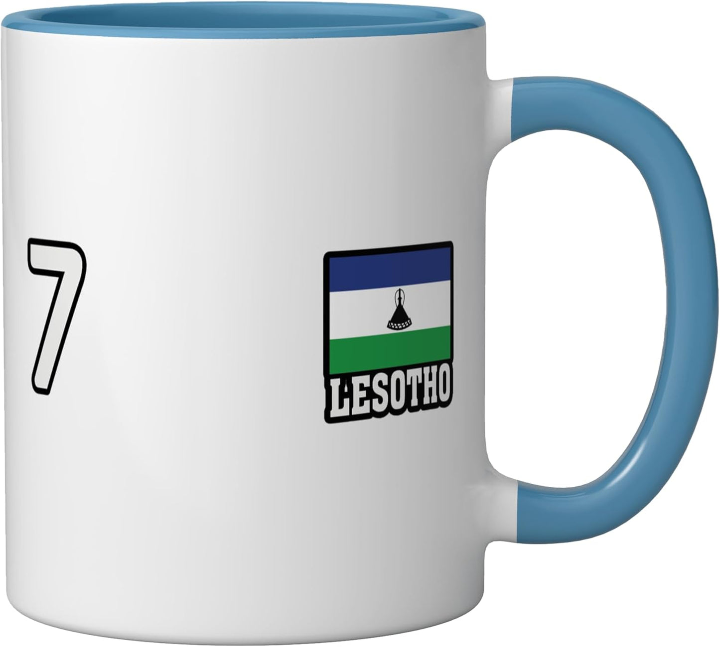 Taza Cerámica Bandera Lesotho Azul Blanco